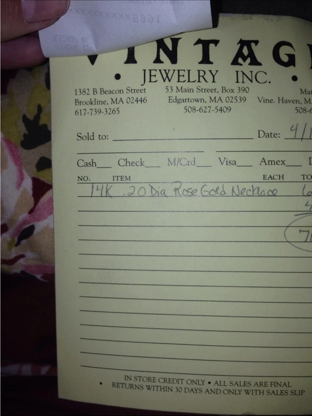 Delicate Rose Gold Clover Pendant Necklace with pave diamonds. - Picture 6 of 8